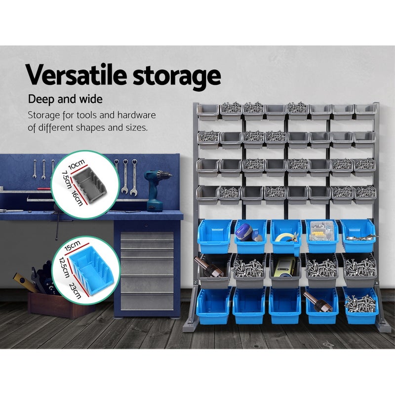 Buy Giantz 47 Bin Rack Storage Tools Organiser Floor Mount - MyDeal