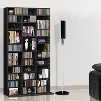 1x Artiss Bookshelf CD DVD Shelf Black