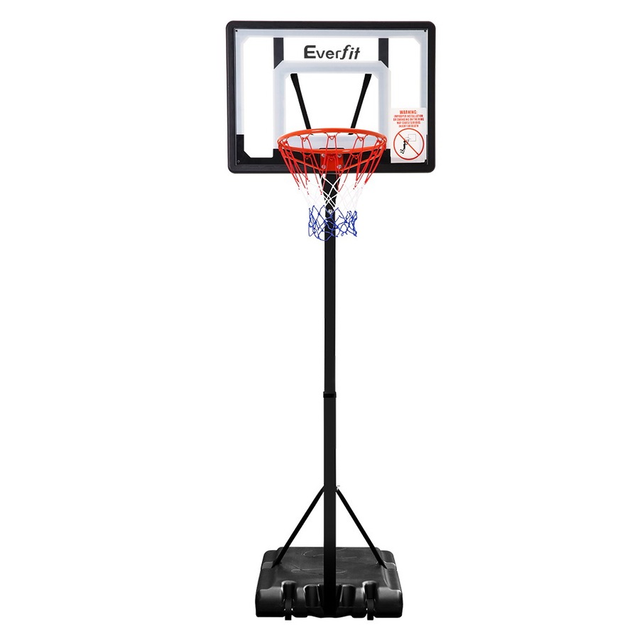 2.1M to 2.6M Basketball Hoop Everfit Stand System Portable Clear