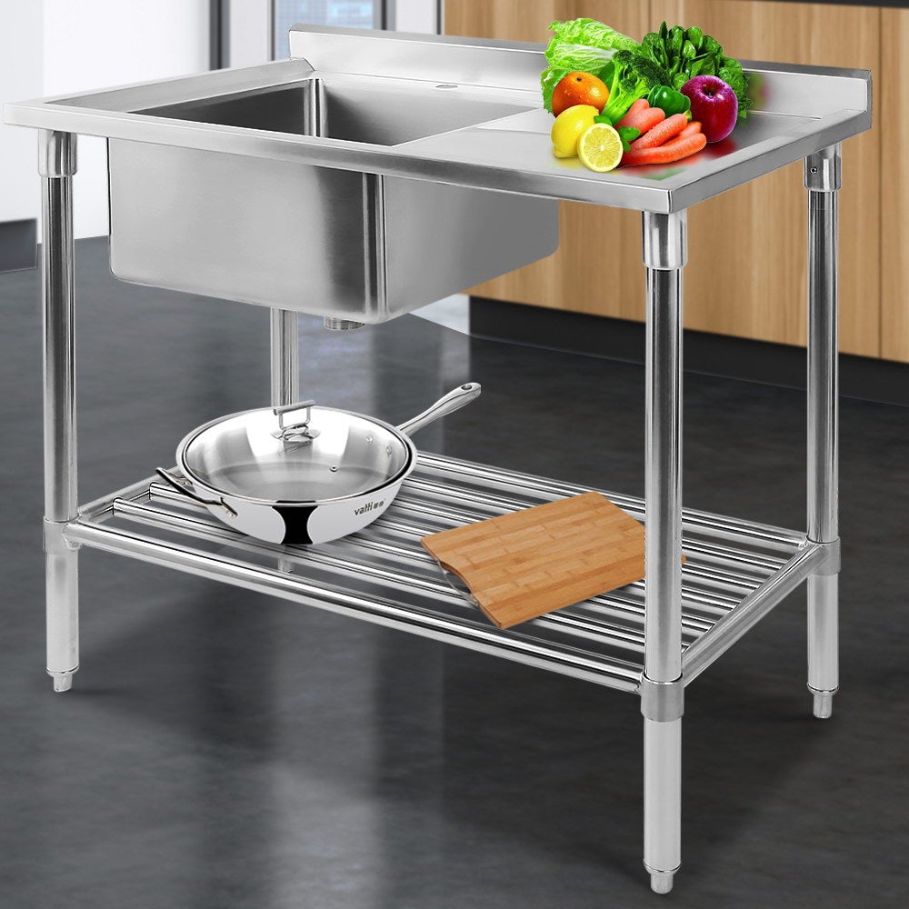 Cefito 100x60 Commercial Stainless Steel Kitchen Bench Single Bowl