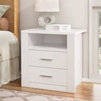 2 Drawers Artiss Bedside Table Side Table Shelf White