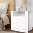 Buy 2 Drawers Artiss Bedside Table Side Table Shelf White - MyDeal