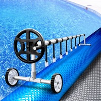 6.5x3m Aqua Buddy Pool Cover 500 Micron Silver Swimming Pool Solar Blanket 4m Roller