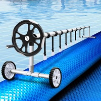 8x4.2m Aqua Buddy Pool Cover 500 Micron Blue Swimming Pool Solar Blanket 5.5m Roller