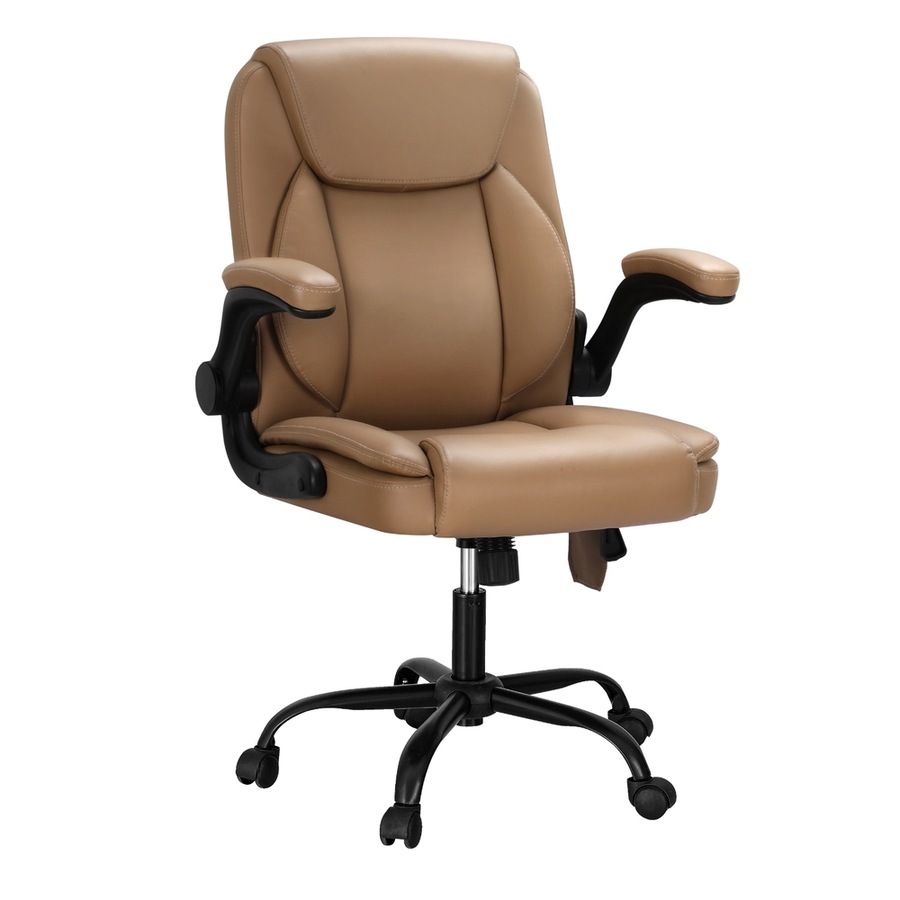 Artiss Massage Office Chair 2 Point Computer Gaming Chairs PU Leather Brown