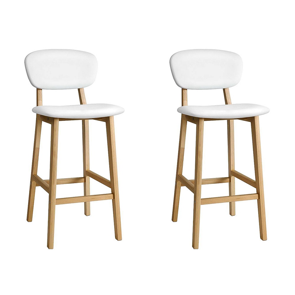 artiss wooden bar stools white