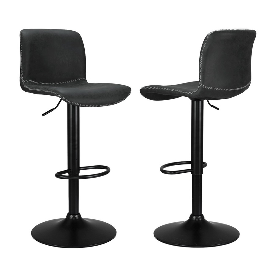 Artiss 2x Bar Stools Kitchen Swivel Bar Stool Gas Lift Chairs Barstools Black