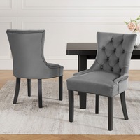 1 Set of 2 Artiss Dining Chairs Grey