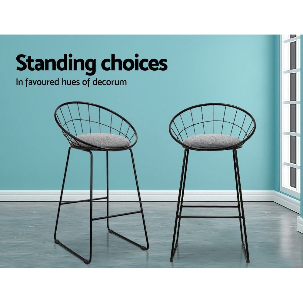Buy 2x Artiss Bar Stools Padded Seat Metal MyDeal