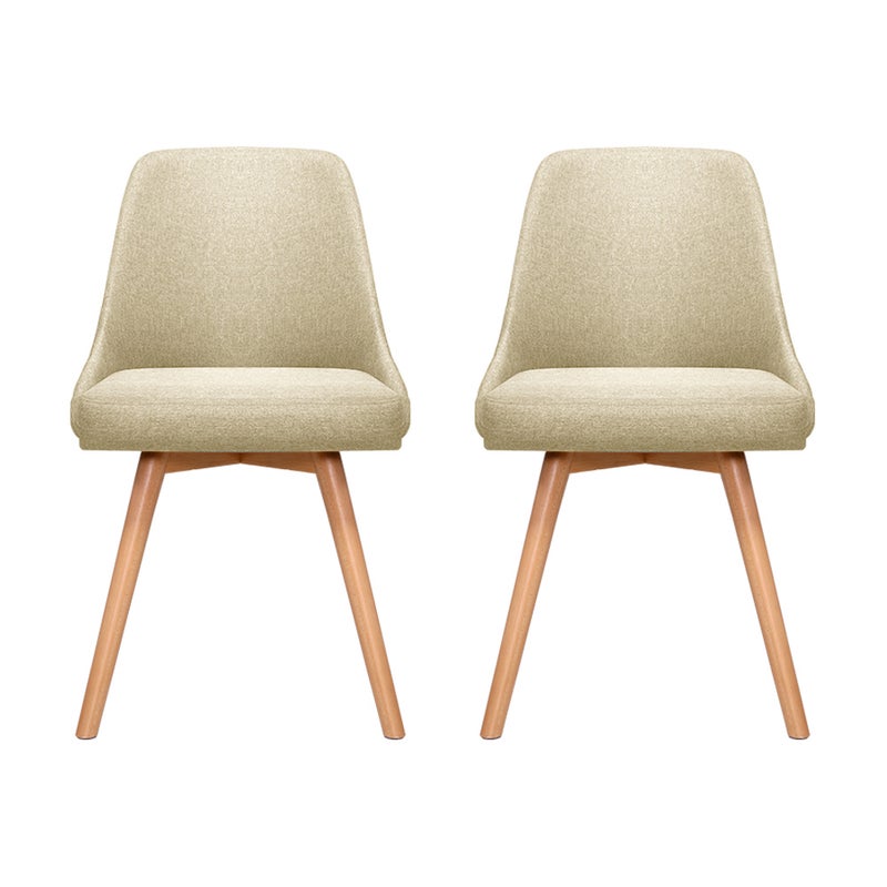 Artiss 2x Replica Dining Chairs Beech Wooden Timber Chair ...