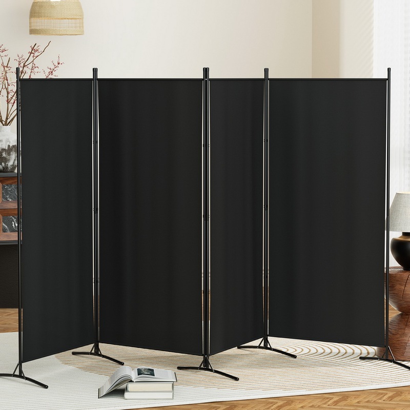 Buy Artiss 4 Panel Room Divider Screen 345x180cm Fabric Black MyDeal