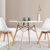 0.9M Artiss Dining Table Round White