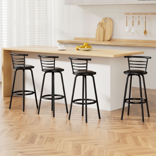 4x Levede Bar Stools Industrial Kitchen Stool Barstool Swivel Dining