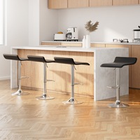 4x Artiss Bar Stools Adjustable Chairs Black
