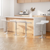 4x Artiss Bar Stools Adjustable Chairs White
