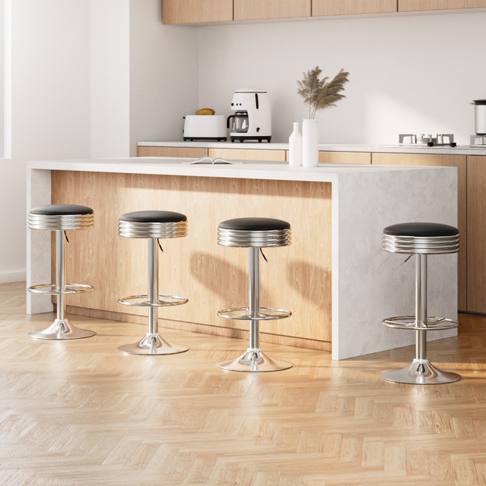 4x Levede Bar Stools Industrial Kitchen Stool Barstool Swivel Dining