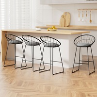 4x Artiss Bar Stools Padded Seat Metal