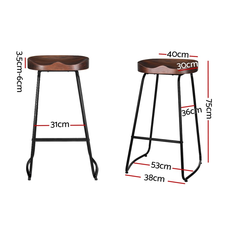 Buy Artiss 4x Bar Stools Tractor Seat 75cm Black MyDeal