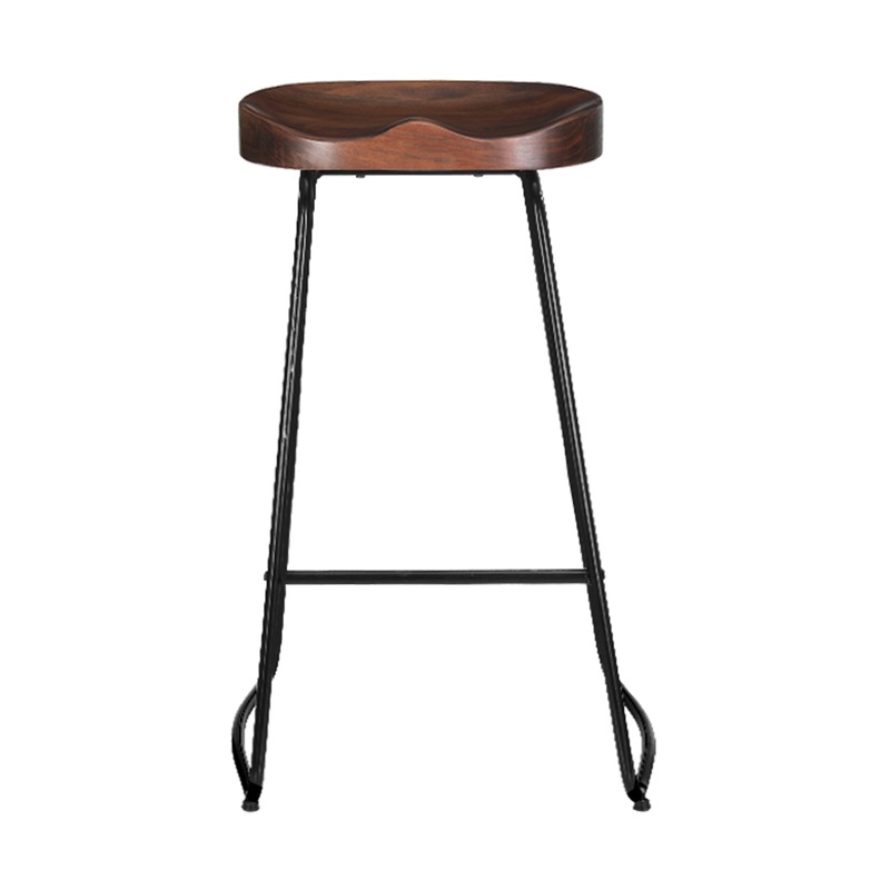 Buy Artiss Set of 4 Wooden Bar Stools Backless Black MyDeal