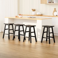 4x Artiss Bar Stools Kitchen Chairs Wooden Black