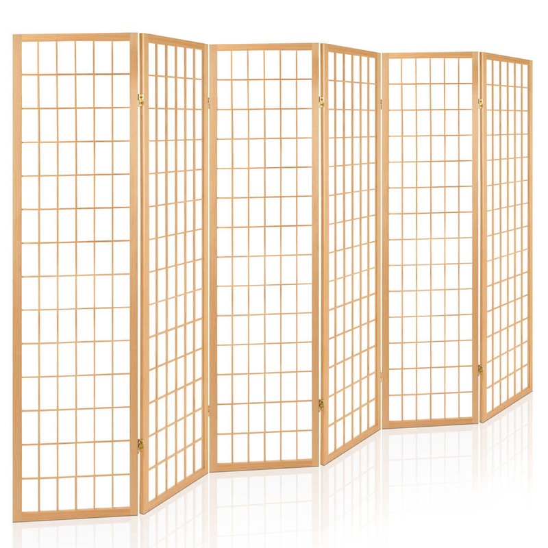 Buy Artiss 6 Panel Room Divider Screen 261x179cm Natural MyDeal