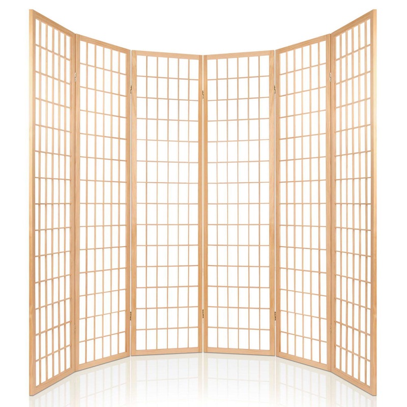 Buy Artiss 6 Panel Room Divider Screen 261x179cm Natural MyDeal