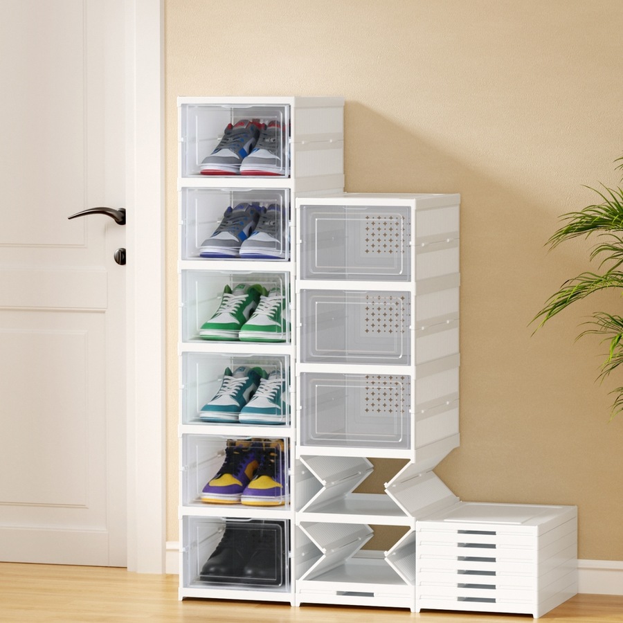 Buy Artiss 6 Tier Shoe Box Foldable Storage Rack Entryway - Everyday ...