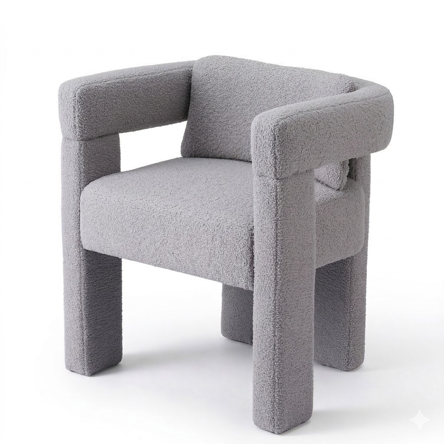 Artiss Armchair Accent Chair Lounge Sofa Couch Boucle Fabric Grey