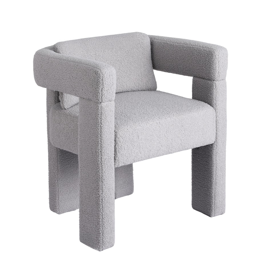 Artiss Armchair Accent Chair Lounge Sofa Couch Boucle Fabric Grey