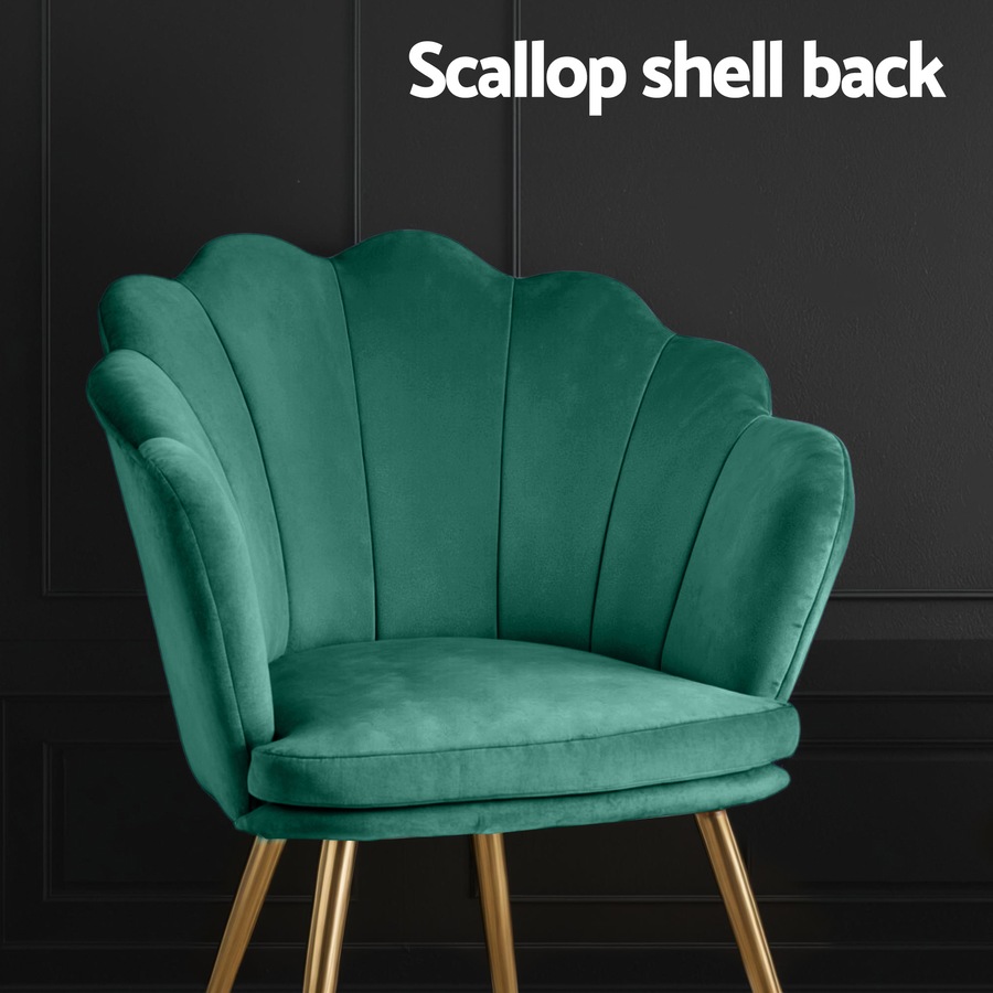 1x Artiss Armchair Velvet Green Callista