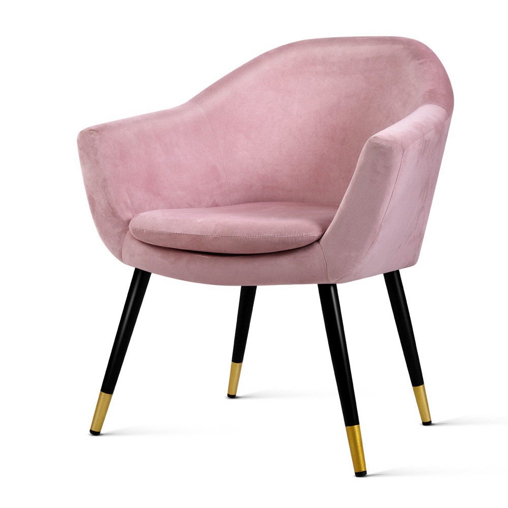 Artiss Adair Accent Armchair (Pink Velvet)