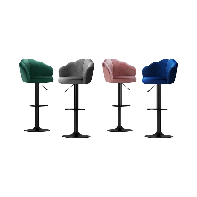 Buy Artiss Bar Stools Kitchen Stool Swivel Chair Gas Lift Velvet Chairs