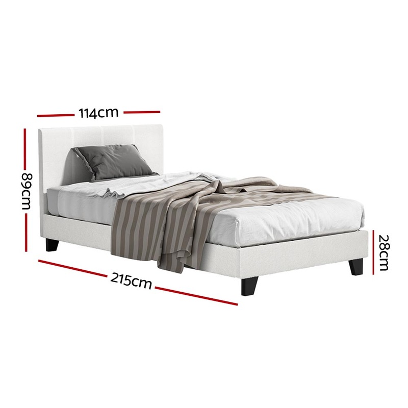 Buy Artiss Bed Frame King Single Size Boucle NEO MyDeal