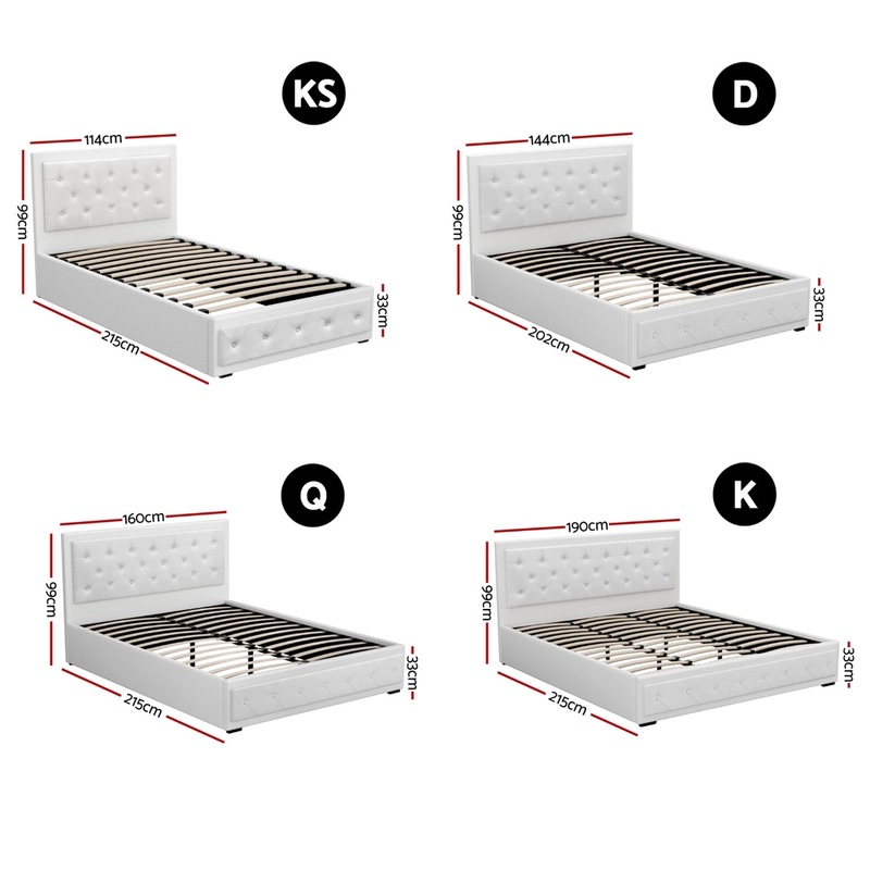 Buy Artiss Bed Frame King Single Size/Double/Queen/King Gas Lift Black