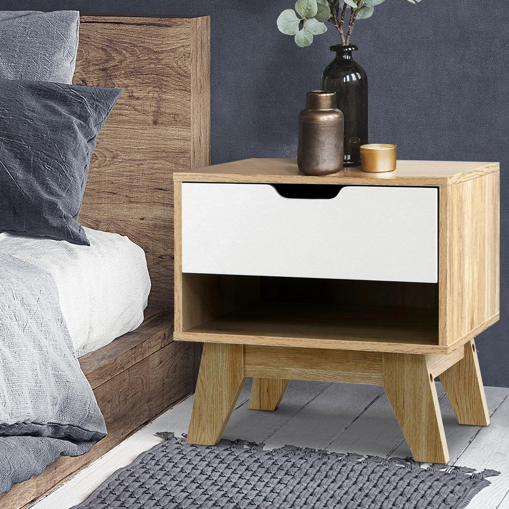 Artiss Bedside Tables Drawers Side Table Bedroom Furniture Nightstand Stand Lamp