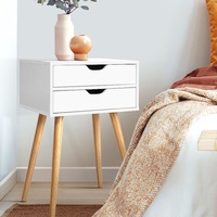 2 Drawers Artiss Bedside Table Side Table White