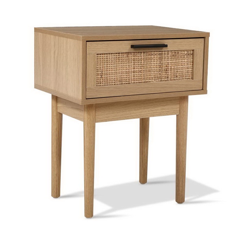 artiss bedside tables table 1 drawer storage cabinet rattan wood nightstand buy bedside tables 2589911