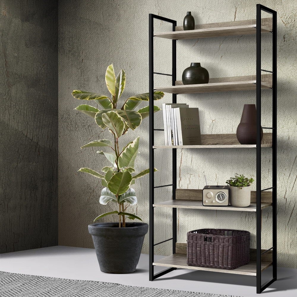 Artiss 5-Tire Solid Wood BookShelf Bookcase Unit Display Shelves
