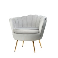 Artiss Armchair Lounge Accent Chair Retro Shell Back Single Sofa Velvet Seat