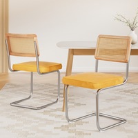 1 Set of 2 Artiss Dining Chairs Yellow