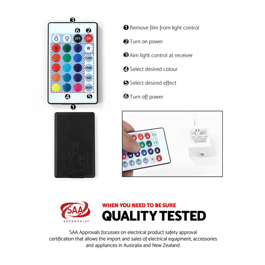 1 Drawer Artiss Coffee Table Led Lights White