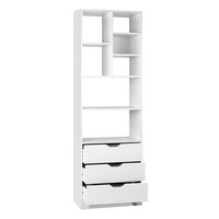 180CM Artiss Bookshelf with Drawers - NANA White