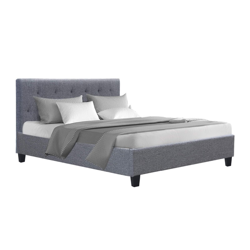 Buy Artiss Bed Frame Double Size Grey VANKE MyDeal