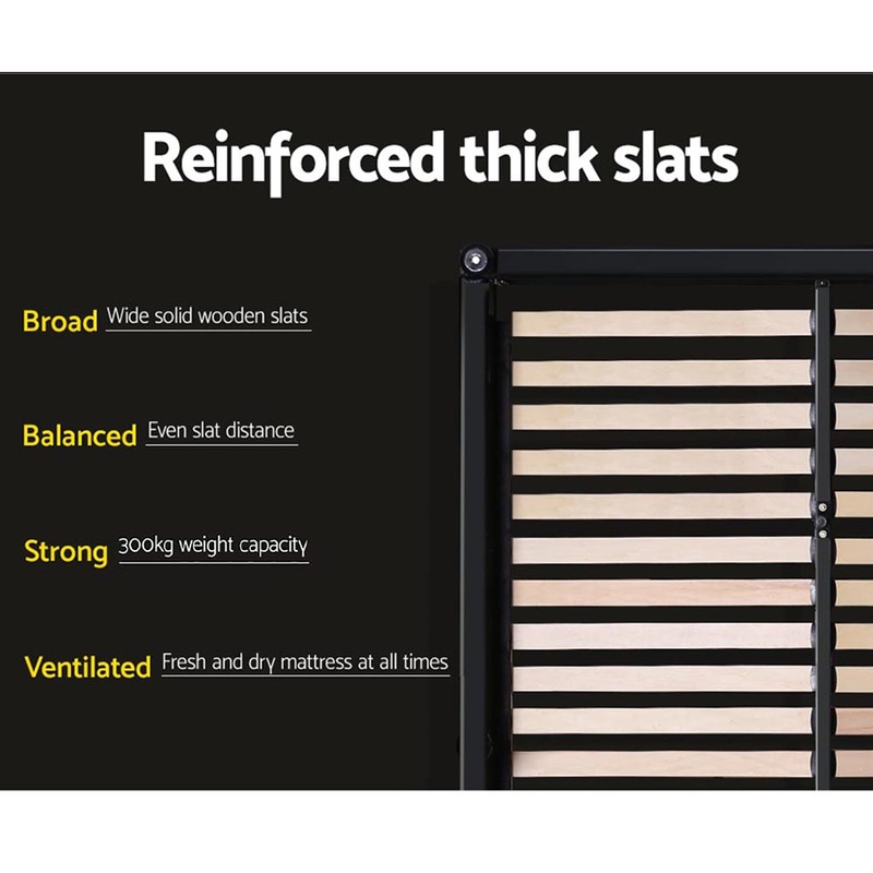 Buy Artiss Bed Frame Double Size Base Grey Vanke MyDeal