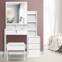 4 Drawers Artiss Dressing Table Stool Set White