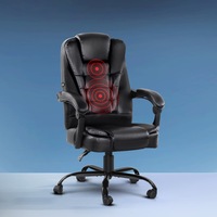 Artiss Massage Office Chair Executive Computer Gaming Chairs Black PU Leather