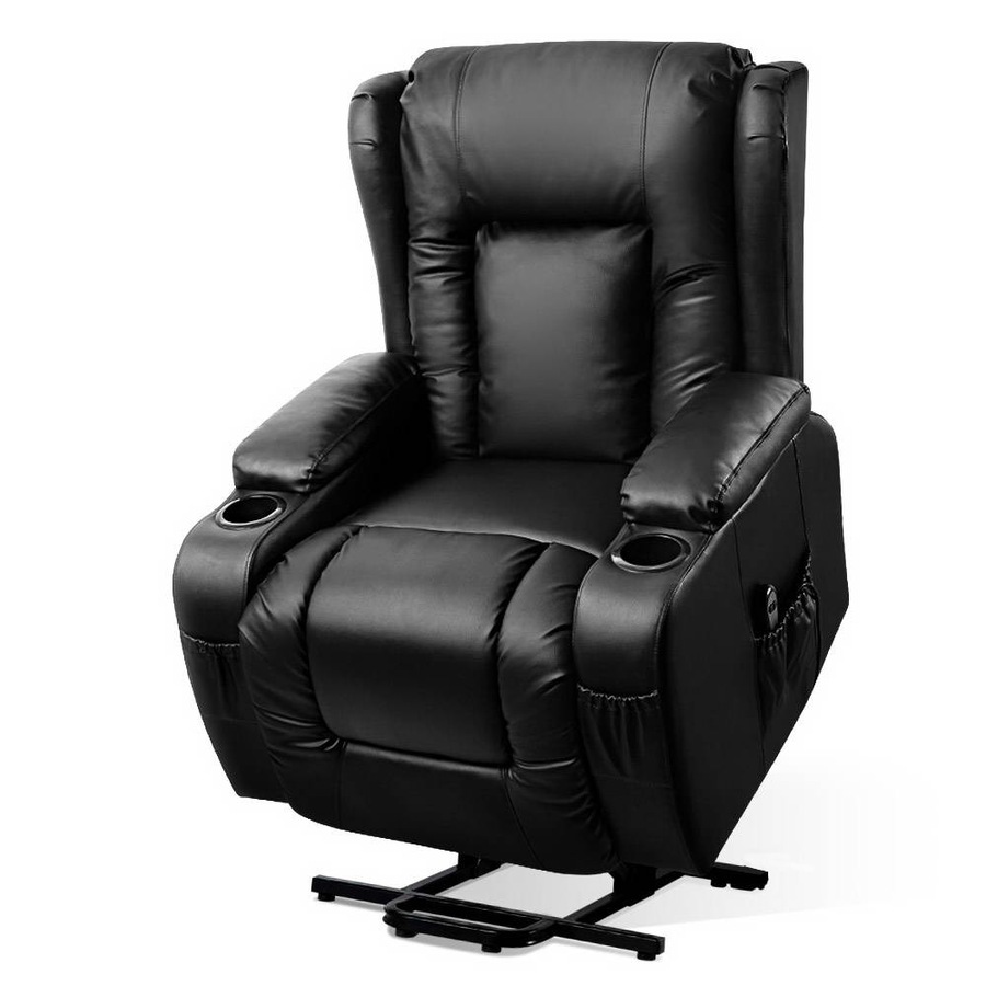 Artiss Massage Chair Black Leather Recliner Lounge Sofa Armchair Home Furniture Lift Heated