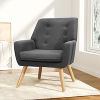 Artiss Armchair Linen Fabric Anne Charcoal