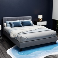 215x160 Artiss Bed Frame Queen King Single Double Size Base Black Grey Vanke