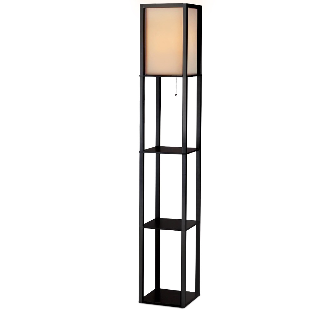 Artiss Floor Lamp Storage Shelf LED Lamps Vintage Standing Reading Light Bedroom Black